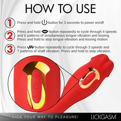 Triple Motor Oral Vibrating Stick – 10 Licking & Vibration Modes, Waterproof Silicone, Rechargeable Clitoral Massager