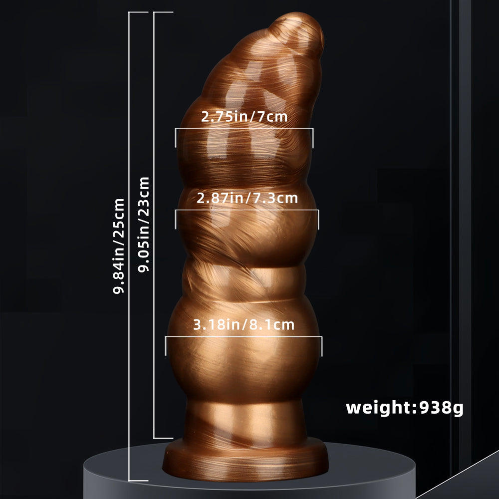 Godzilla Gold Mixed Triple Bead Anal Plug – Heavy PVC, 9.8 Inch