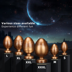 Dragon Ball Gold Mixed Anal Plug – Single Ball PVC Plug in 6 Sizes