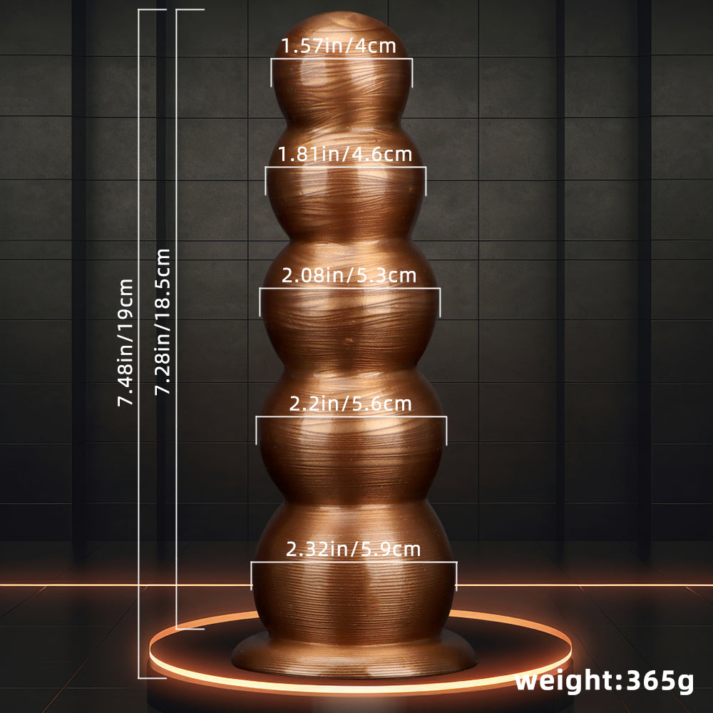 Little Five Beads Gold Mixed Anal Plug – 5-Ball PVC Beaded Design