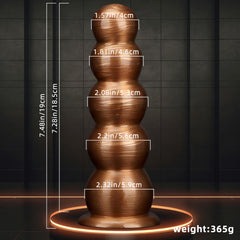 Little Five Beads Gold Mixed Anal Plug – 5-Ball PVC Beaded Design