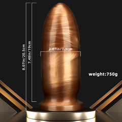 Fat Tiger Gold Mixed Anal Plug – Heavy Single Ball PVC 8 Inch Plug