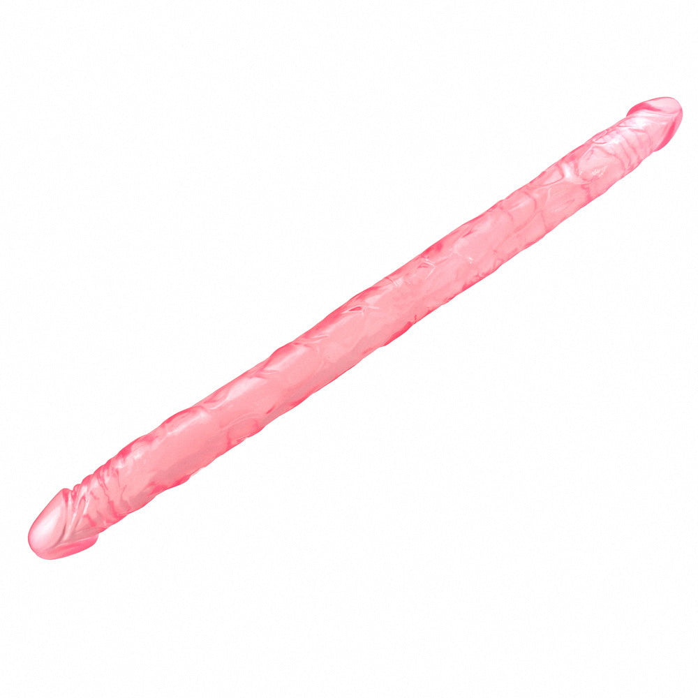 Double-Ended Realistic Silicone Dildo – Transparent Red or Crystal Clear