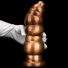 Godzilla Gold Mixed Triple Bead Anal Plug – Heavy PVC, 9.8 Inch