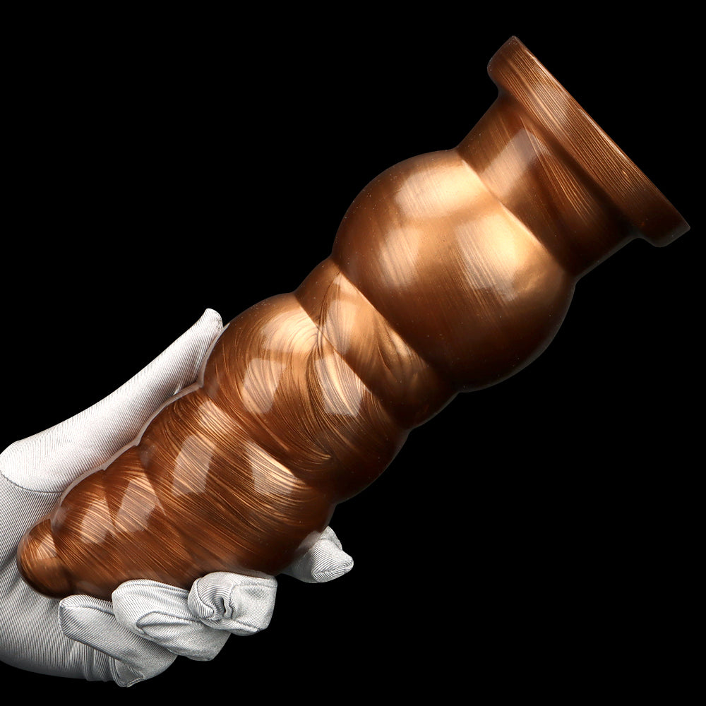 Godzilla Gold Mixed Triple Bead Anal Plug – Heavy PVC, 9.8 Inch