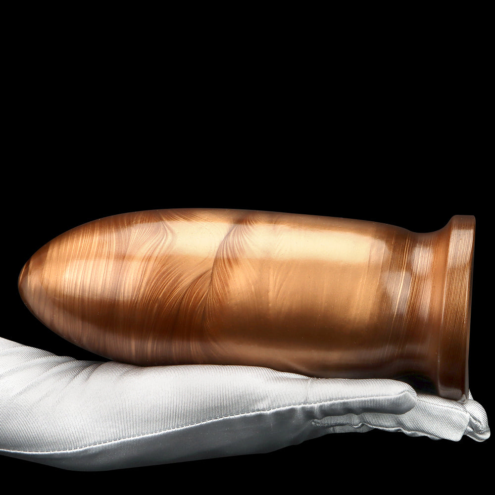 Fat Tiger Gold Mixed Anal Plug – Heavy Single Ball PVC 8 Inch Plug