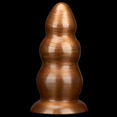 Large Triple Bead Anal Plug – Gold Mixed Color Heavy PVC Beads