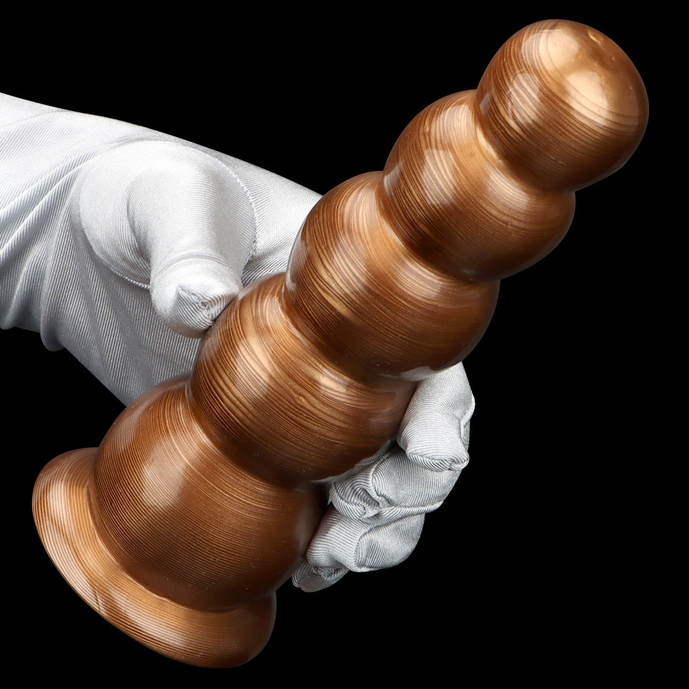 Little Five Beads Gold Mixed Anal Plug – 5-Ball PVC Beaded Design