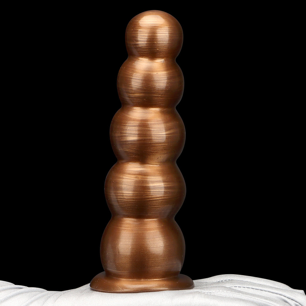 Little Five Beads Gold Mixed Anal Plug – 5-Ball PVC Beaded Design