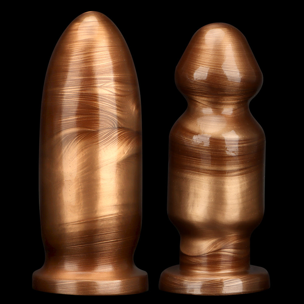 Corner Gold Mixed Anal Plug – Dual Bead PVC Design for Deep Play