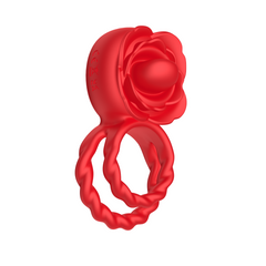 KKCAT Sunflower Double Ring Vibrating Cock Ring – 10 Frequency Rotation & Vibration, Tongue Massage, Magnetic Charging,