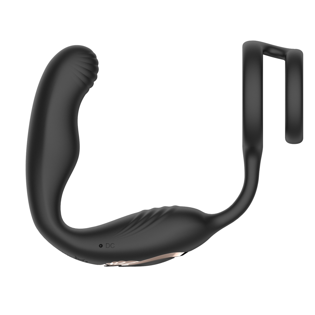 Strong Vibration Men's Lock Ring with 10 Frequency Vibration & Twisting Functions - Wireless Remote Controlled