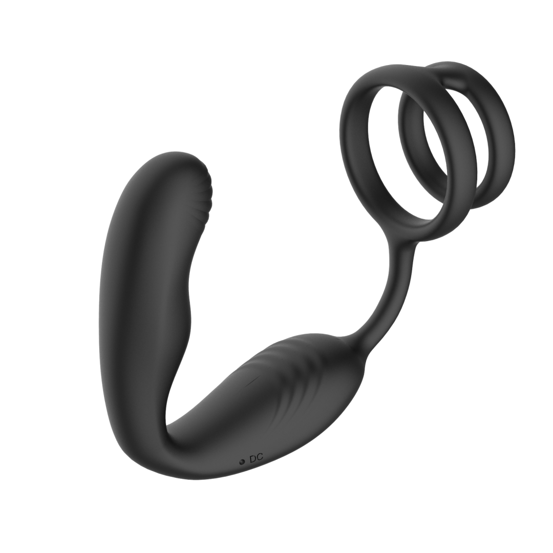 Strong Vibration Men's Lock Ring with 10 Frequency Vibration & Twisting Functions - Wireless Remote Controlled