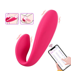 App Dual Shock Wearable Vibrator – U-Shaped Remote Control Vibrating Egg for Women | Dual Motor, 10 Modes, Waterproof Silicone