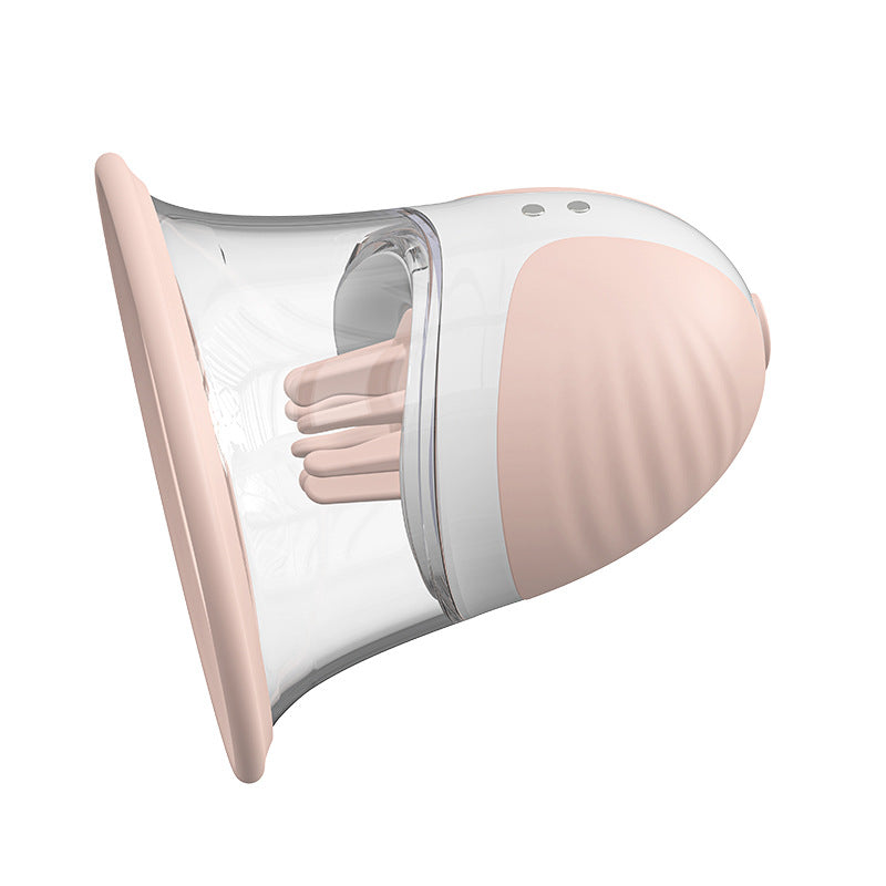 KKCAT Nipple Suction Vibrator – 10-Mode Rotating Tongue Massager with 3 Interchangeable Brush Heads, USB Magnetic Rechargeable Breast Stimulator