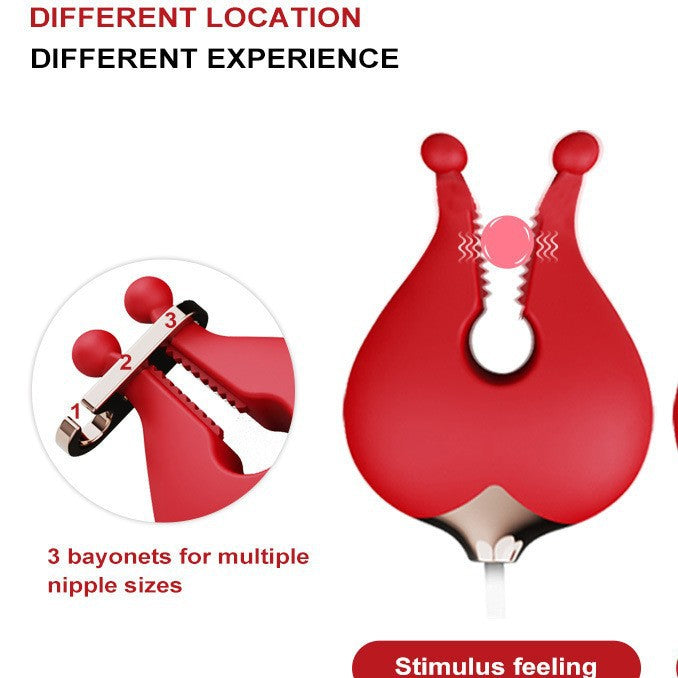 Double Vibration Breast Clamp Vibrator – Adjustable, Dual 10-Mode Stimulator