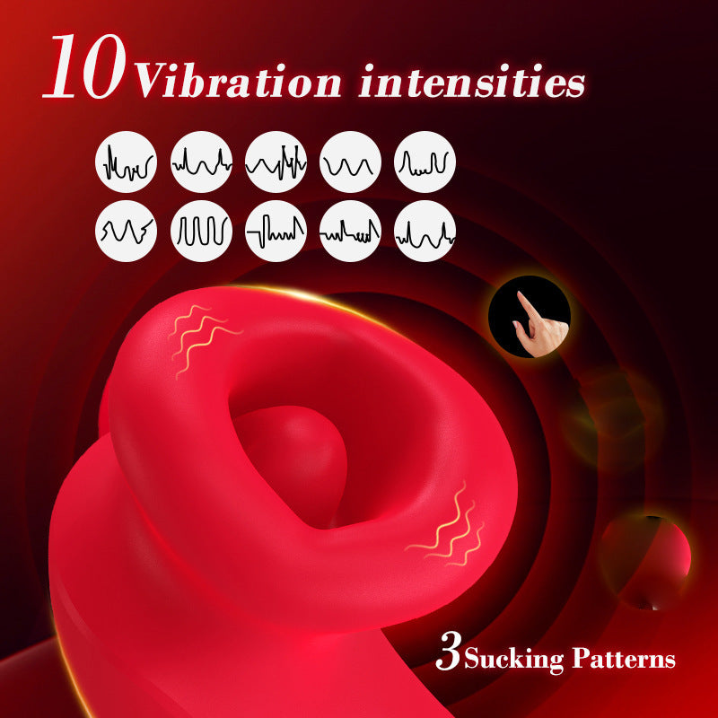 Big Mouth Suction Vibrator for Women – 3 Suction Modes, 10 Vibration Patterns, Tongue Licking Massager, Magnetic Charging, Waterproof Design