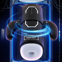 KKCAT Deluxe Automatic Thrusting Masturbation Cup – Strong Suction, Heating, Vibrating & Moaning Male Stroker with Adjustable Tightness