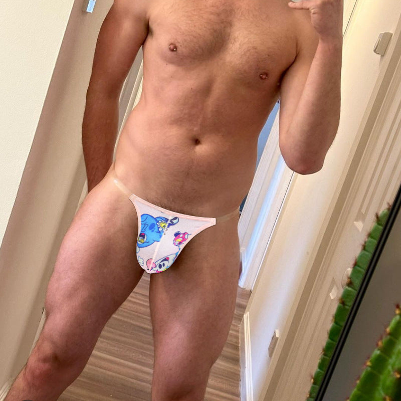 Men’s High-Cut Bikini Briefs with Transparent Waistband – Low-Rise Athletic Nylon Underwear | MP2992