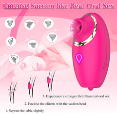Pandora 4-in-1 Clitoral Sucking Vibrator – 7 Modes Licking, Tapping & Suction Tongue Stimulator, Waterproof Rechargeable Massager for Women