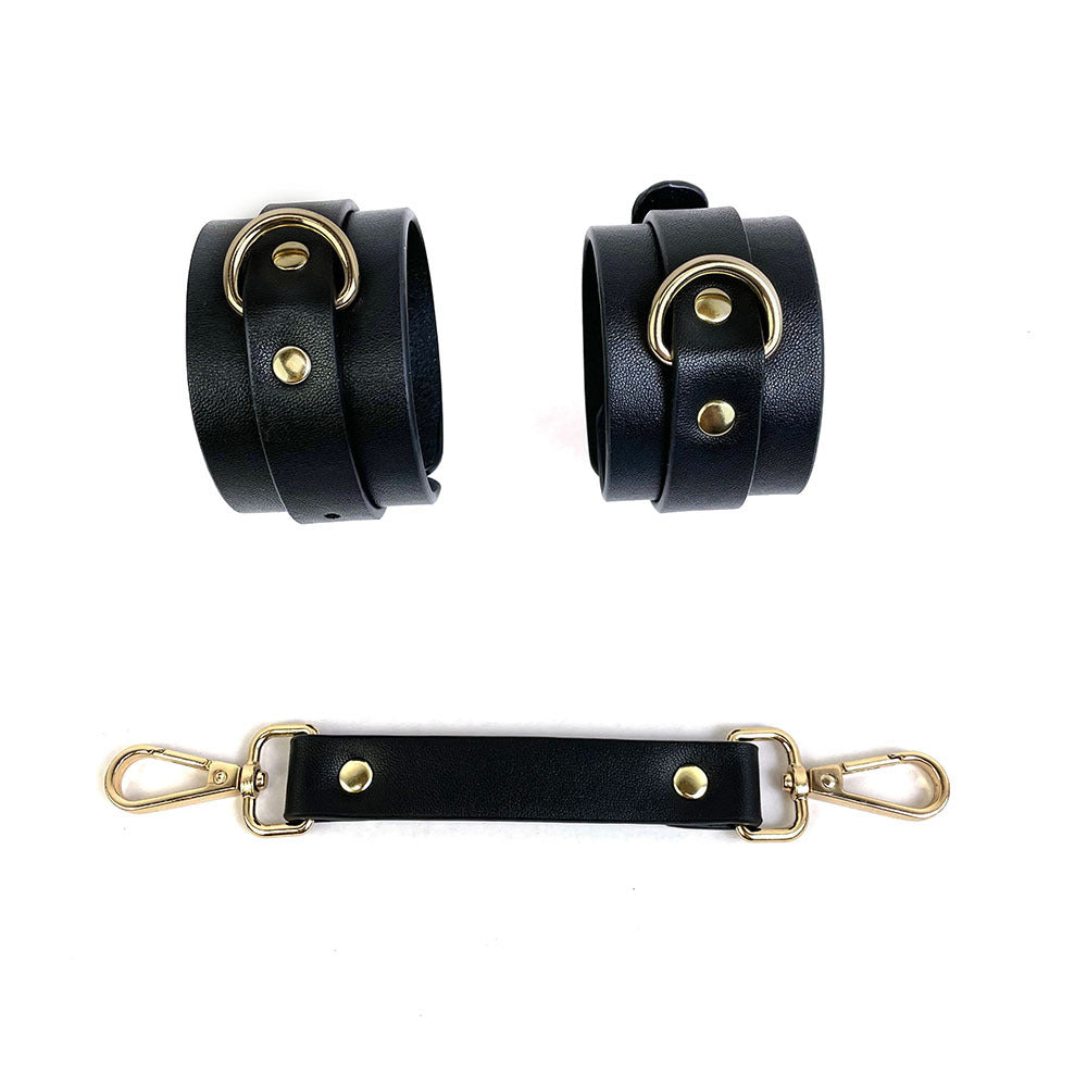 KKCAT PU Leather Handcuffs SK-003 – Adjustable Soft Bondage Cuffs for Adults