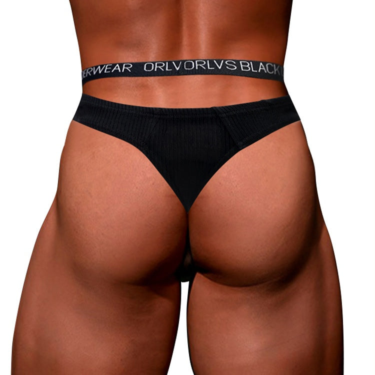 Men’s Low-Rise Sexy Cotton Thong with U-Pouch Lift – Breathable, Soft, Butt-Enhancing Underwear | KKCAT OR6312A