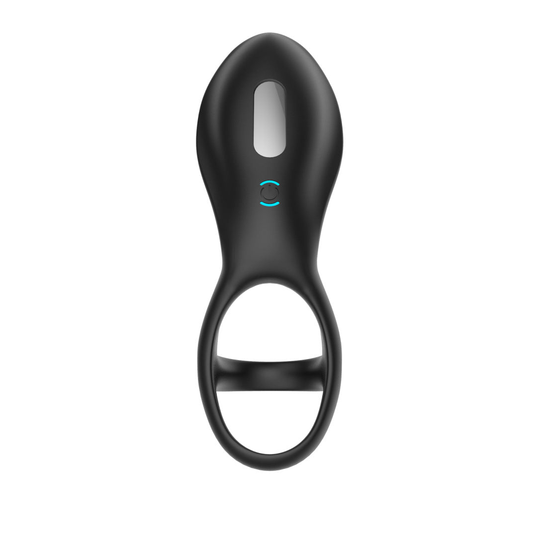 Three-Hole Ring Rechargeable Lock Semen Ring Men'S Vibrating Large Ring Silicone Electric Remote Control Semen Set Double Ring Fun