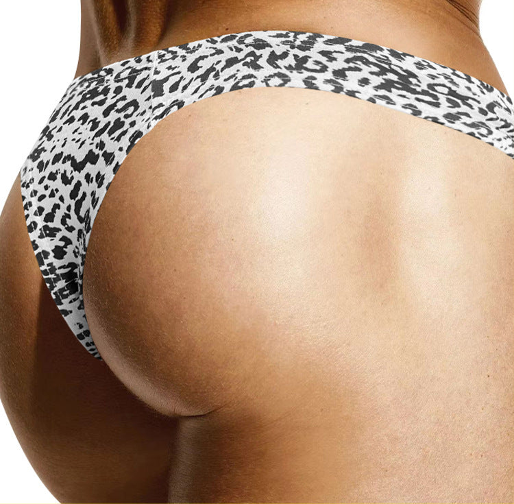 KKCAT Men’s Nylon Leopard T-Back Thong – Low-Rise U-Pouch Butt-Lifting Sexy T-Panties AD745
