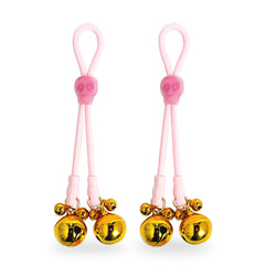 KKCAT SM Nipple Clamp Bell Toy – Adjustable Elastic Silicone Rope, Metal Bells Nipple & Vagina Clip for Men and Women, Flirting Fetish Accessory