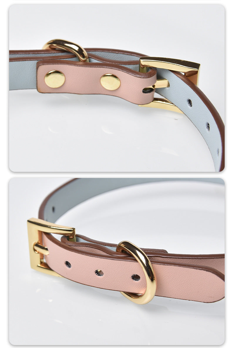 KKCAT Metal Bowknot Collar with Leash – PU Leather BDSM Choker for Adults