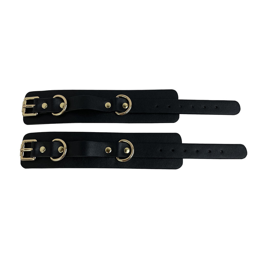 KKCAT PU Leather Bondage Set – Bowknot Harness & Handcuffs Kit for Couples