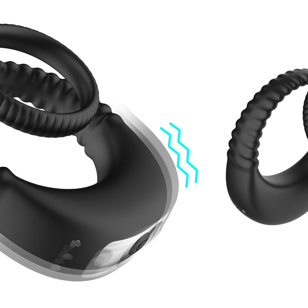 King Kong Ring Rechargeable Lock Sperm Ring Men'S Vibrating Elephant Ring Silicone Electric Remote Control Triple Beam Sperm Set Double Ring Fun