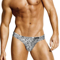 KKCAT Men’s Nylon Leopard T-Back Thong – Low-Rise U-Pouch Butt-Lifting Sexy T-Panties AD745