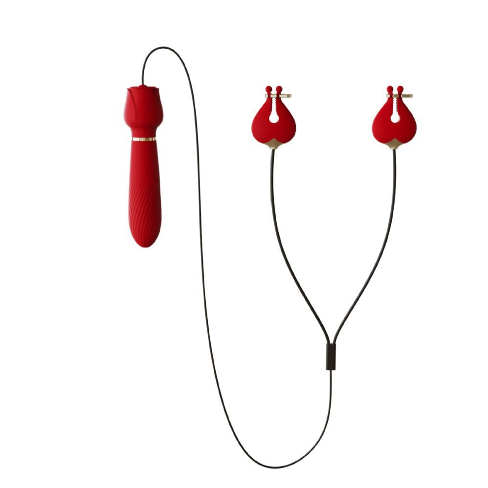 Double Vibration Breast Clamp Vibrator – Adjustable, Dual 10-Mode Stimulator