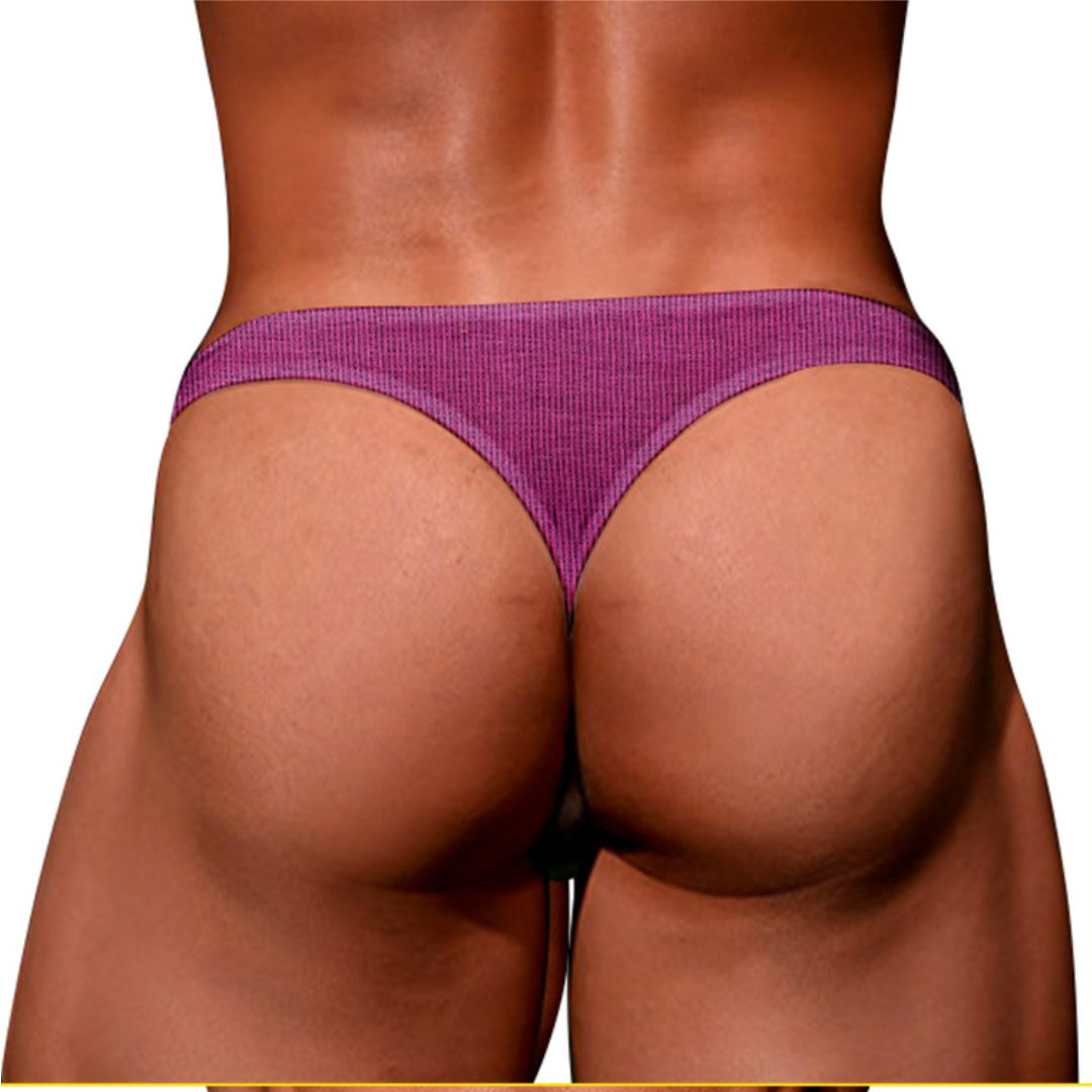 KKCAT Men’s Cotton Low-Rise Bikini Thong – Breathable U-Pouch High-Cut T-Back Underwear AD7111