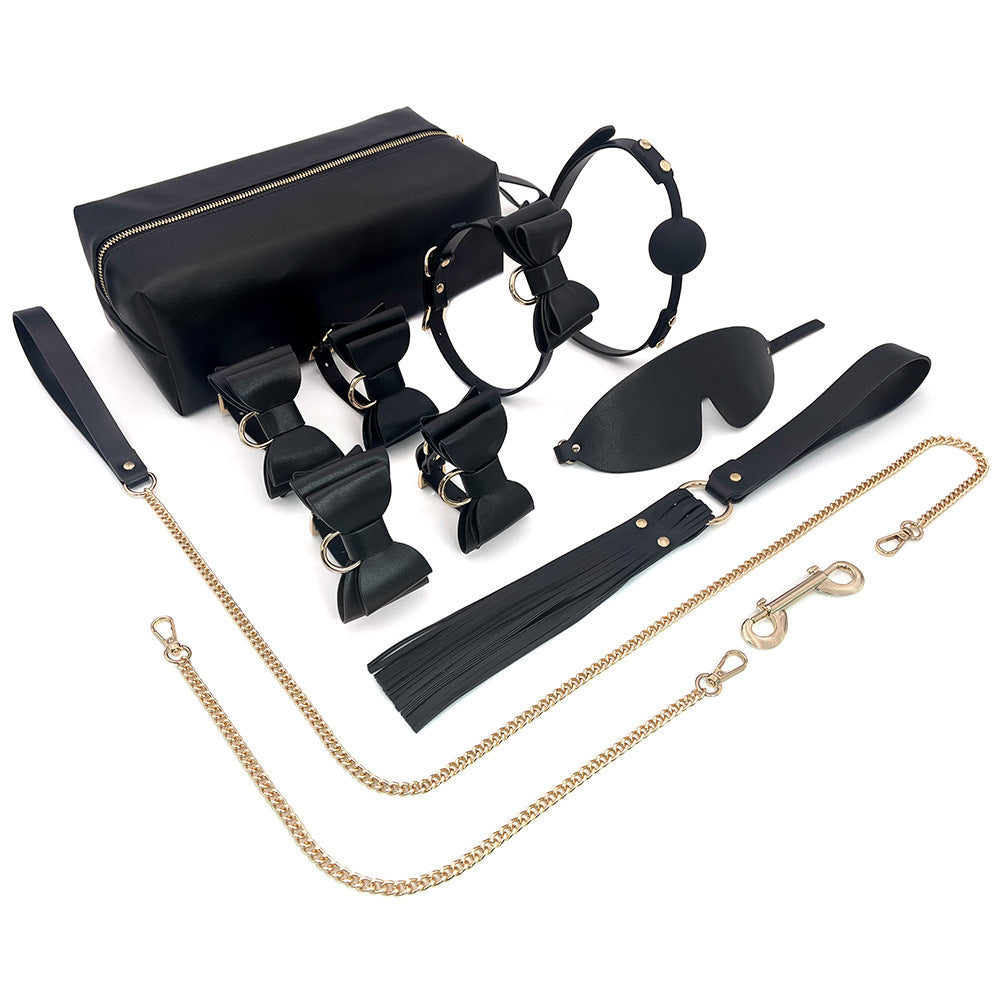 KKCAT 10-Piece Bondage Set with PU Storage Bag – Bowknot Restraint Kit for Couples