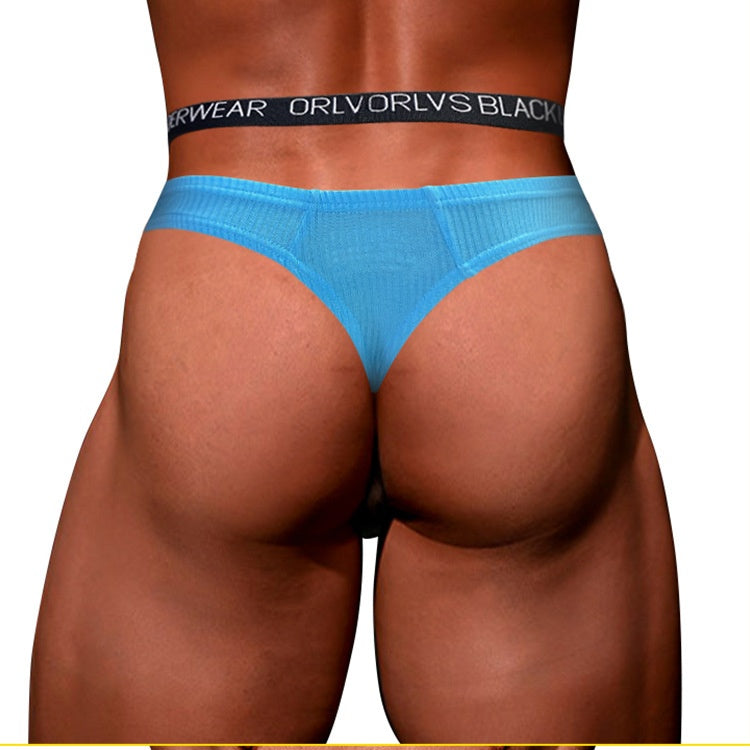 Men’s Low-Rise Sexy Cotton Thong with U-Pouch Lift – Breathable, Soft, Butt-Enhancing Underwear | KKCAT OR6312A