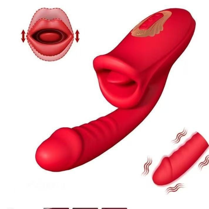 Triple Motor Oral Vibrating Stick – 10 Licking & Vibration Modes, Waterproof Silicone, Rechargeable Clitoral Massager