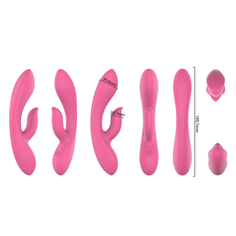 9-Mode Dual Vibration Split Silicone Massager – Waterproof IPX7, Rechargeable Liquid Silicone Vibrator for Women