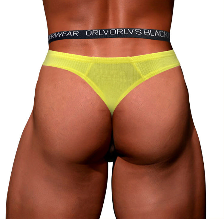 Men’s Low-Rise Sexy Cotton Thong with U-Pouch Lift – Breathable, Soft, Butt-Enhancing Underwear | KKCAT OR6312A