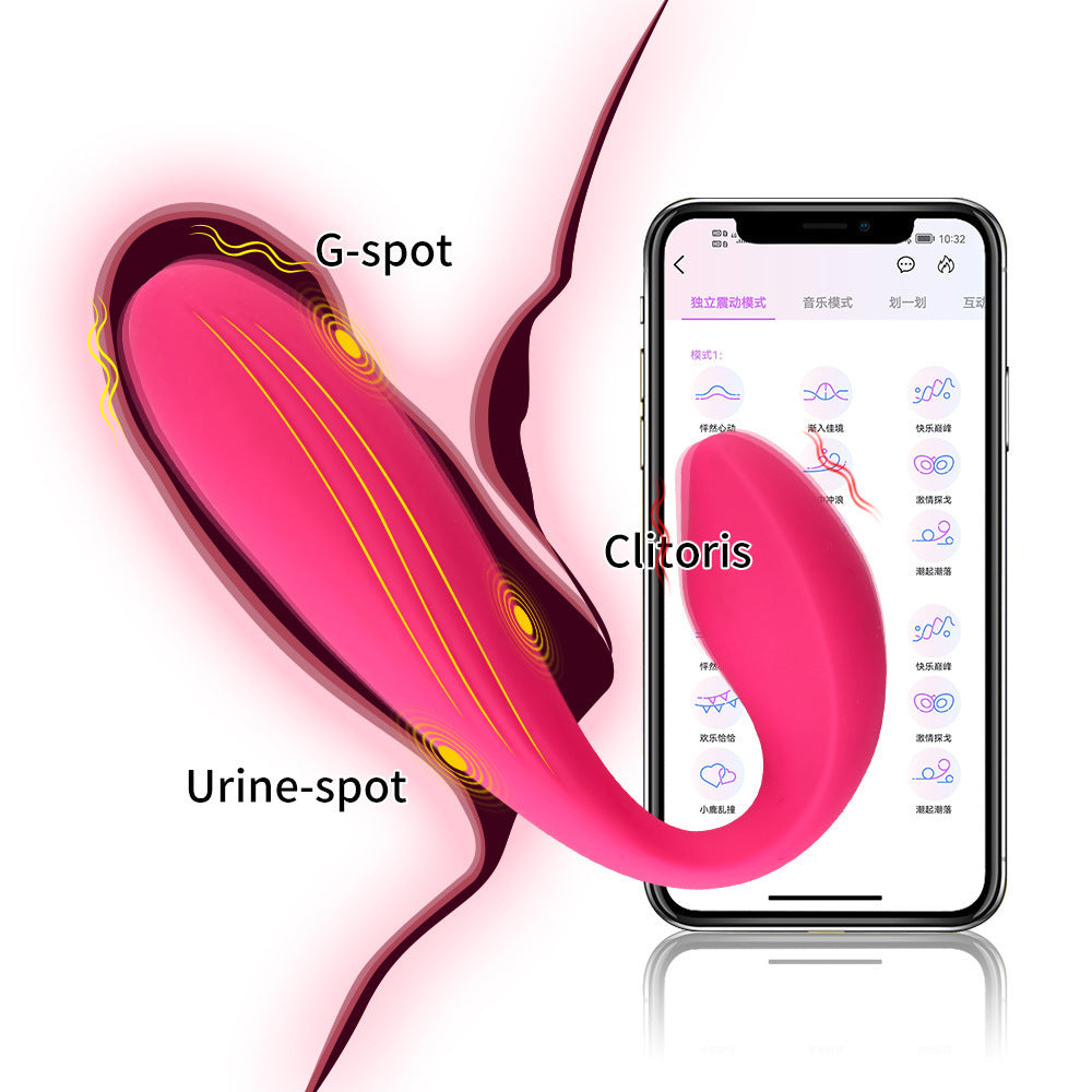 App Dual Shock Wearable Vibrator – U-Shaped Remote Control Vibrating Egg for Women | Dual Motor, 10 Modes, Waterproof Silicone