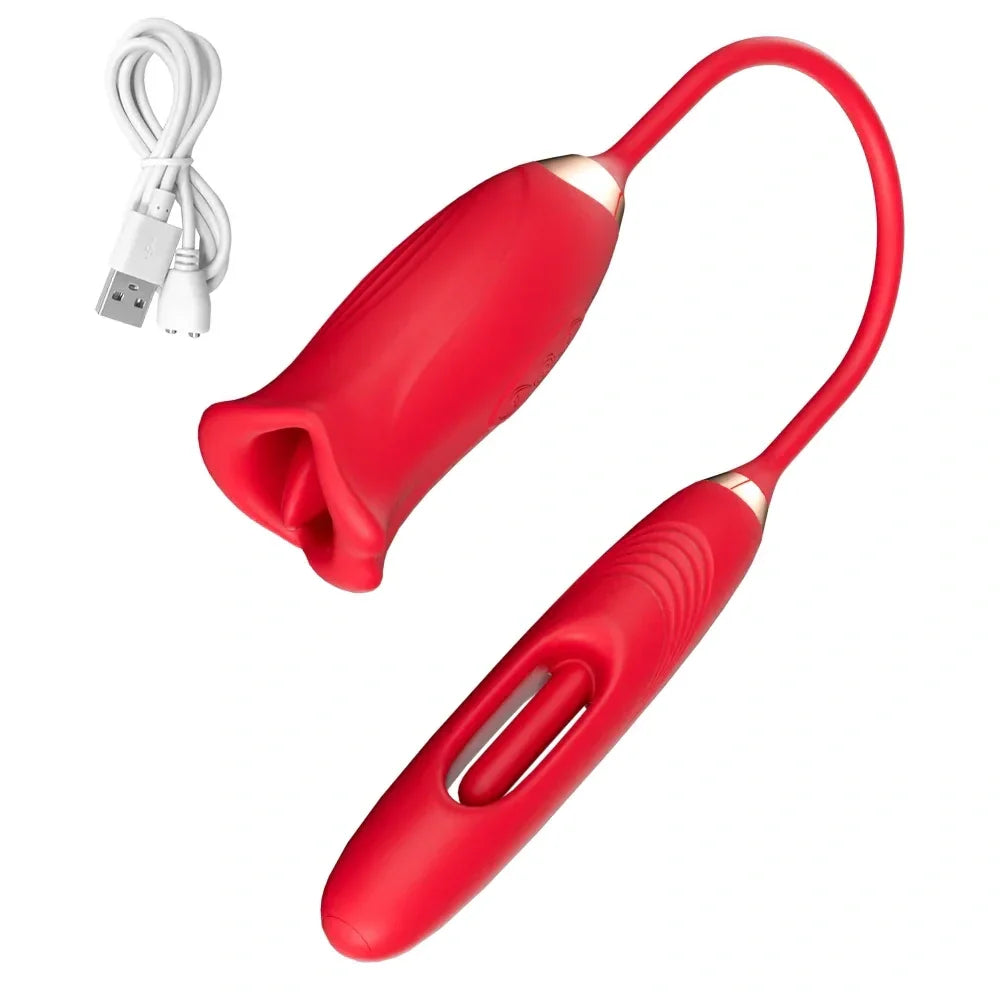 Triple Motor Oral Vibrating Stick – 10 Licking & Vibration Modes, Waterproof Silicone, Rechargeable Clitoral Massager（副本）