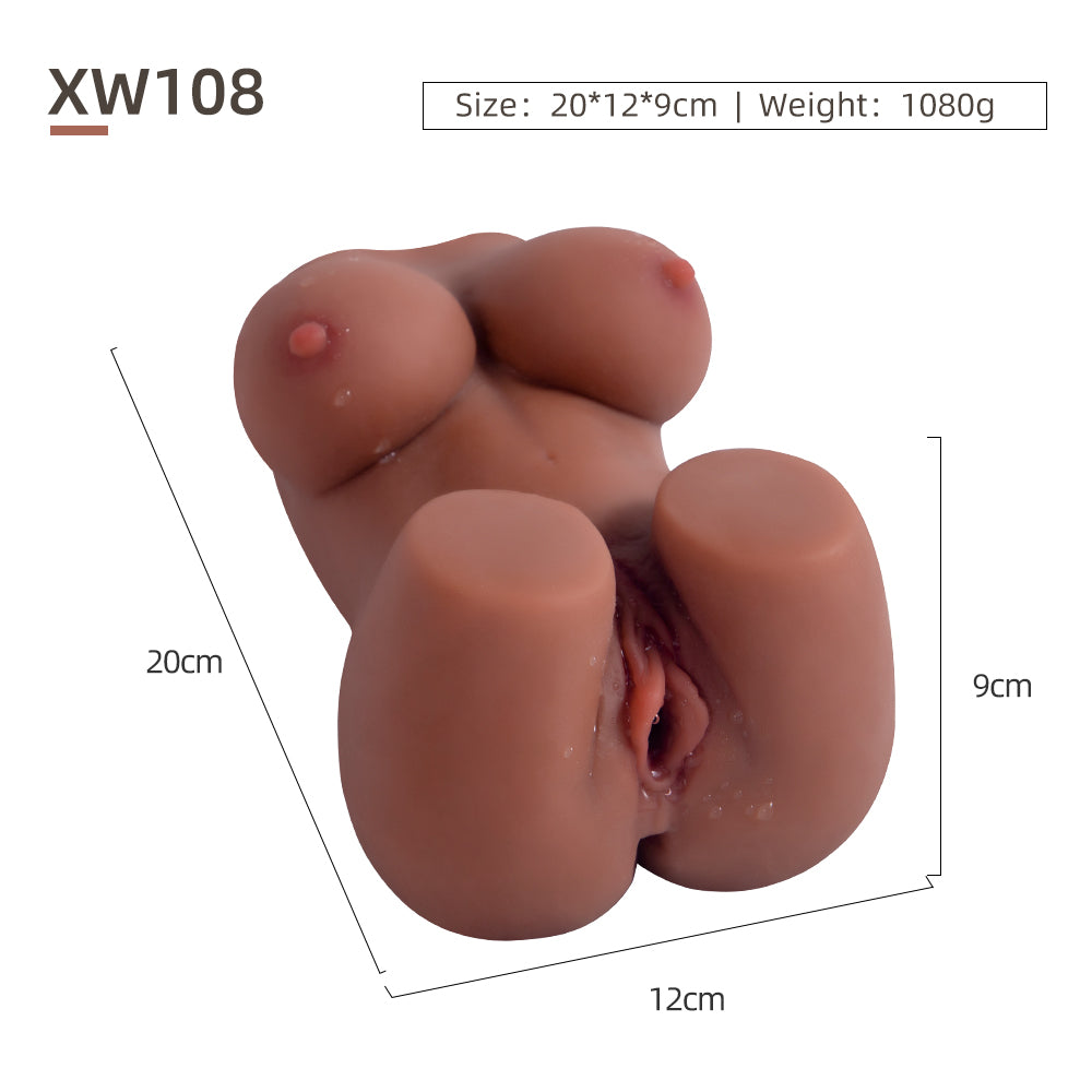 Soft Male Torso Masturbator – Realistic TPE Pocket Pussy & Anal Dual Channel Toy