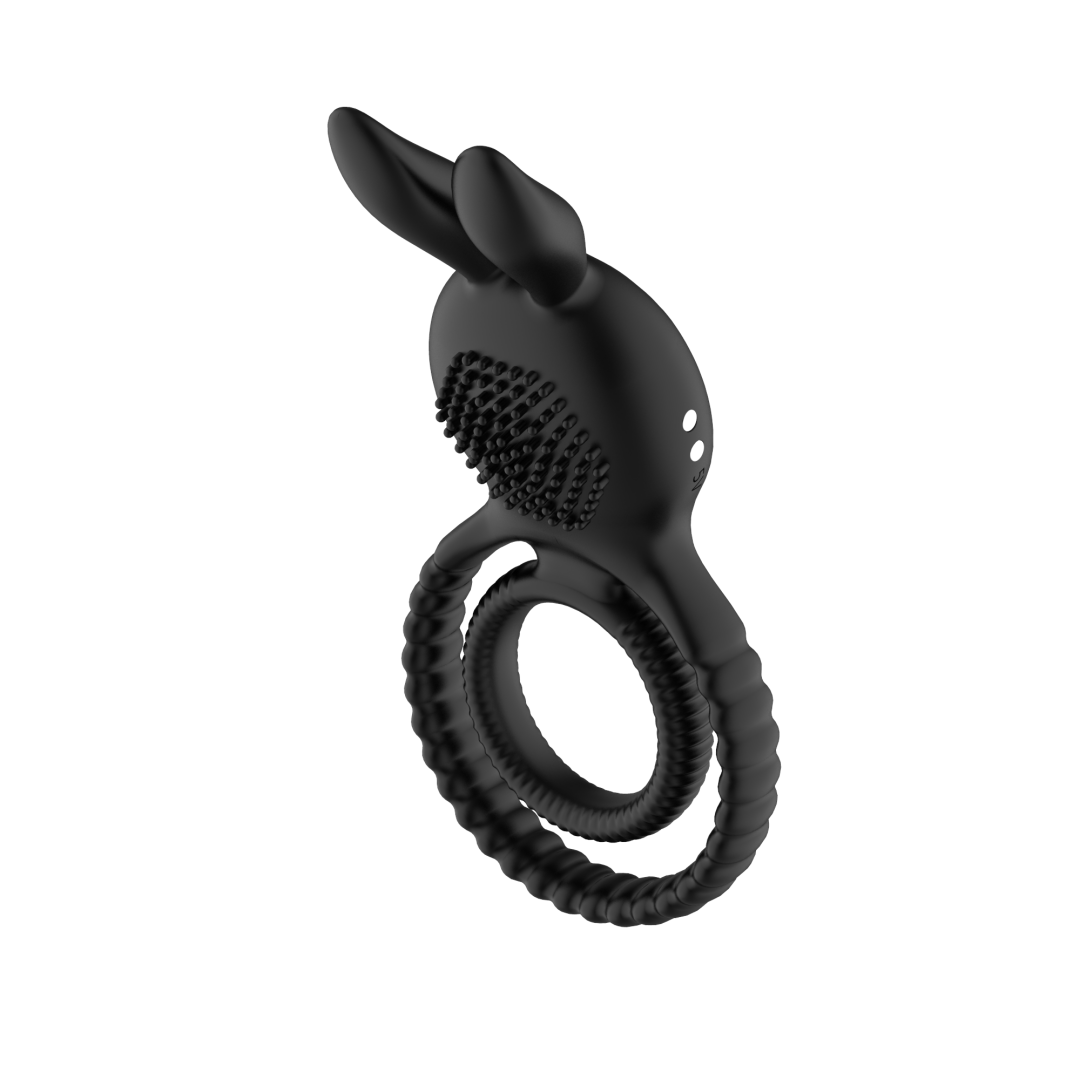 Dual-Ring Rabbit Vibrator with 10 Vibration Modes, Remote Control, Waterproof, Rechargeable