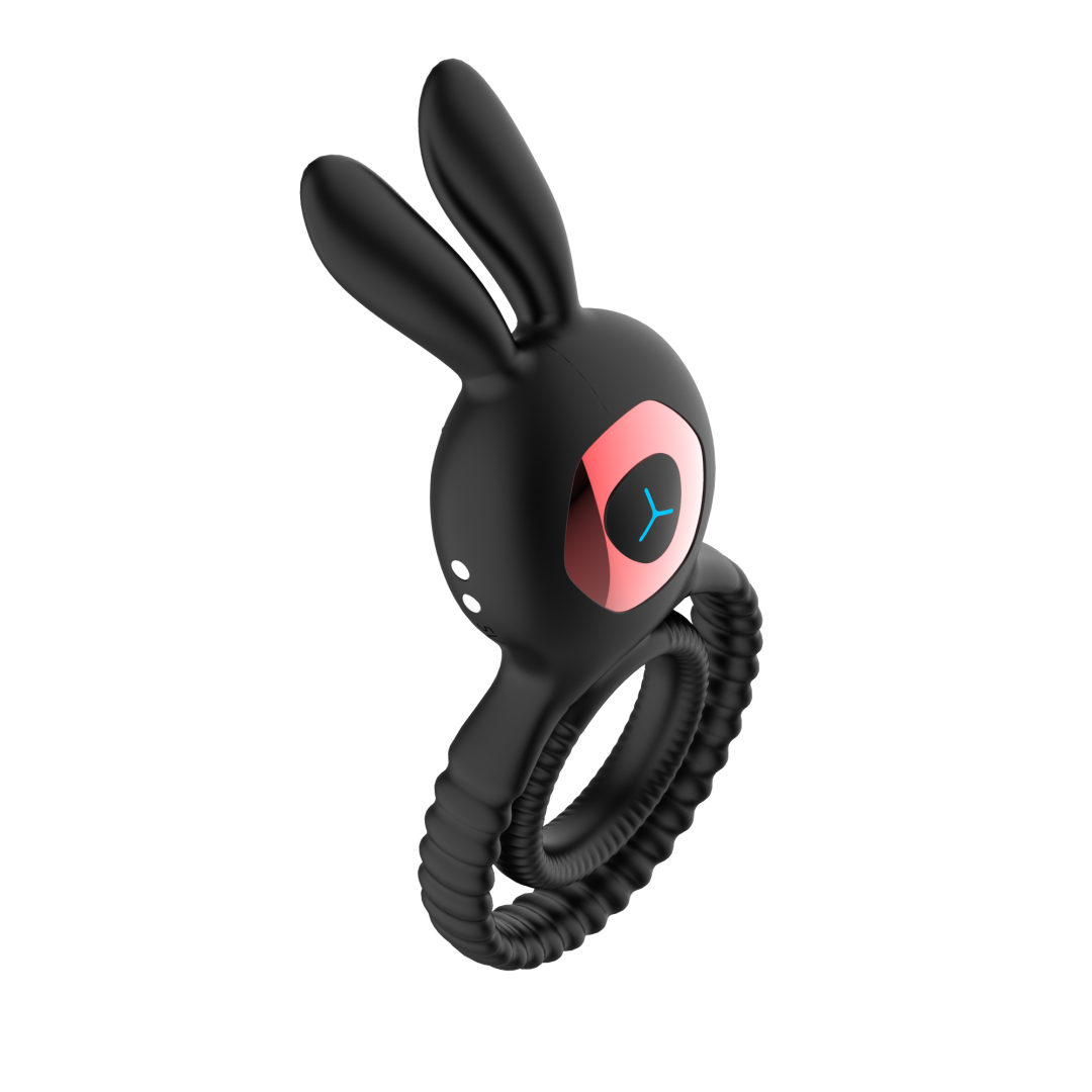 Dual-Ring Rabbit Vibrator with 10 Vibration Modes, Remote Control, Waterproof, Rechargeable